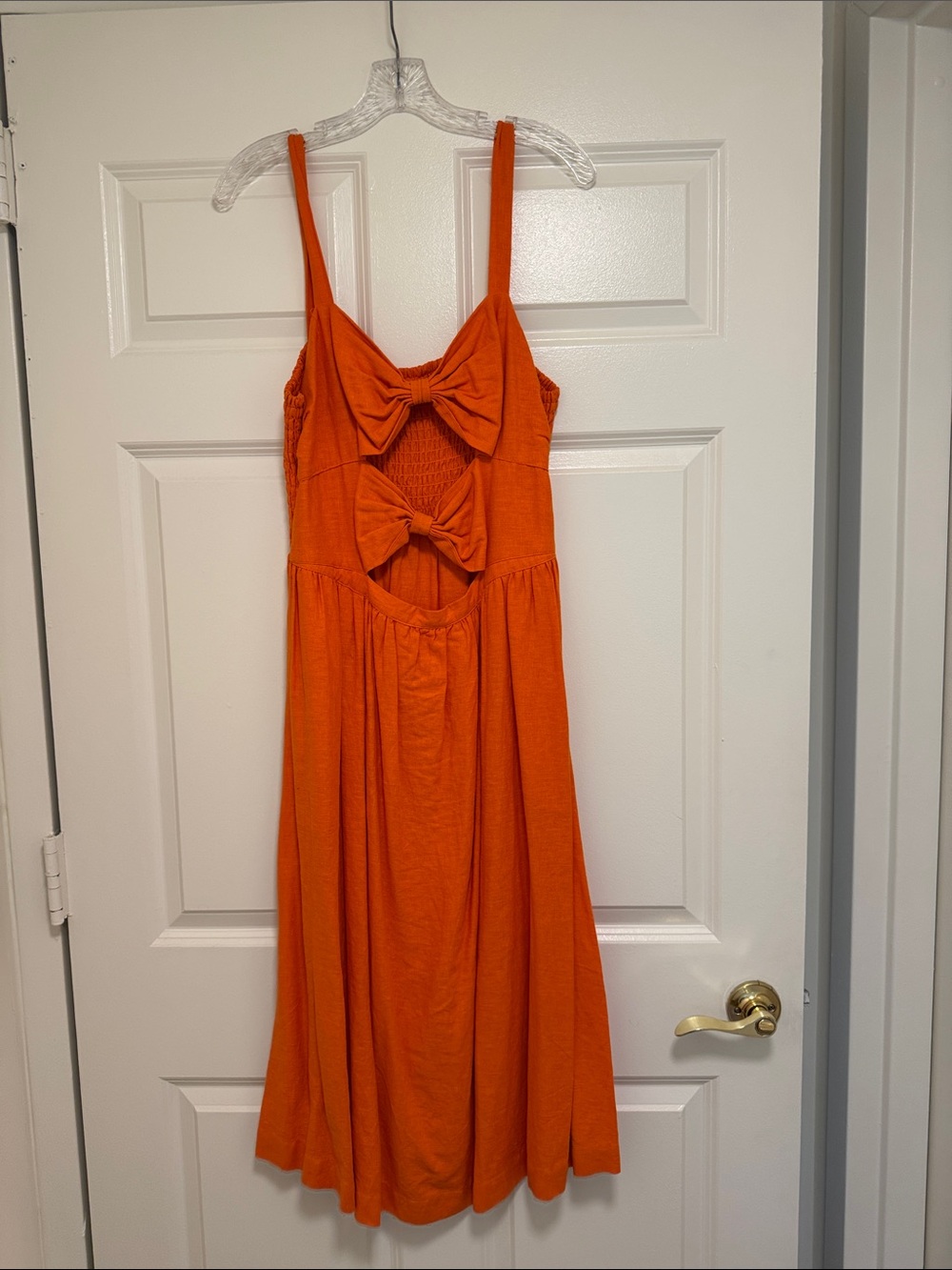 Orange Bow-Front Women's Sundress